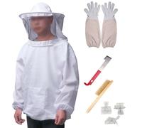 Kit Completo Apicoltore Tuta Guanti Spazzola Alveare e Gancio Massima Funzionali