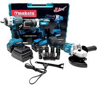 Kit completo Bricolage fai da te trapano smerigliatrice flex avvitatore Nuovo