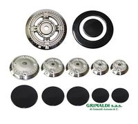 KIT COMPLETO BRUCIATORI E PIATTELLI LUCIDI PIANO COTTURA SMEG CUCINA 6 FUOCHI