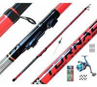 Kit Completo Canna 4 Mt Mulinello Filo e Accessori da Pesca Trota Lago Bolognese
