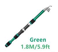 Kit completo canna da pesca telescopica e mulinello per tutte le esigenze di pesca (verde)