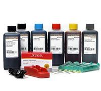 Kit completo con chip resetter per Canon PGI-550 CLI-551 con 6 x 100 ml inchiostro per stampante per Canon Pixma IP 8700, IP 8750, MG 6350, MG 7150, MG 7550 (non OEM)