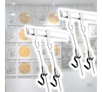 Kit completo da appendere alla parete, set di 2/4 ganci discreti con tappi terminali per la decorazione della casa, musei e spazi pubblici, sistema di sospensione a clip (cavo bianco da 3 m, 2 ganci)