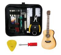 Kit completo di 31 strumenti di manutenzione per chitarra, con custodia, adatto per chitarra, ukulele, basso, mandolino, banjo, regalo perfetto per gli appassionati di musica, kit di riparazione