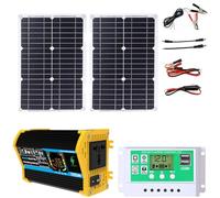 Kit completo di alimentazione solare da 6000 W con pannello monocristallino da 50 W e regolatore di carica intelligente(Black)