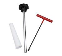 Kit completo di attrezzi per la riparazione di pneumatici con estrattore per stelo valvola e gancio per una facile installazione (nero)