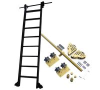 Kit completo di binari per scala scorrevole, kit di binari per scala mobile da biblioteca, kit di binari in metallo per biblioteca, kit di binari mobili da 3,3 a 24 piedi per ufficio/soppalc