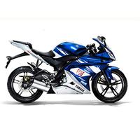 Kit completo di carenature in plastica ABS per moto a iniezione con foro preforato per Yamaha R125 (blu e bianco, 2008-2013)