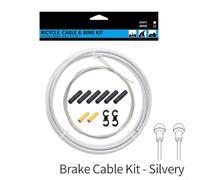 Kit completo di cavi freno per bici da montagna e strada, alloggiamento essenziale e pacchetto accessori (argento)