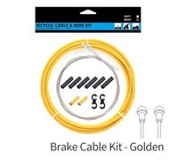 Kit completo di cavi freno per bici da montagna e strada, alloggiamento essenziale e pacchetto accessori (oro)