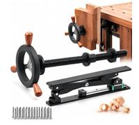 Kit completo di componenti per morsa da banco a ganasce parallele Black | Vite in acciaio inox, componenti in acciaio e alluminio per banco da lavoro, volantino e guida parallela