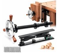 Kit completo di componenti per morsa da banco a ganasce parallele Silver | Vite in acciaio inox, componenti in acciaio e alluminio per banco da lavoro, volantino e guida parallela