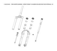 Rockshox Silver Fork Damper Assembly 35 Turnkey Crown Nero 100-160 mm Black