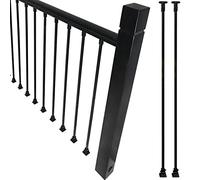 Kit completo di pali per recinzioni in ferro nero, per scale, ringhiere, balconi, terrazze, colonne da interni, elegante, ideale per la casa