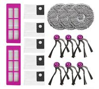 Kit completo di parti di ricambio compatibile per Eureka J15 per Evo Ultra Self Emptying Robot Aspirapolvere Filtri Mop Panni Sacchetti per la Polvere Spazzole Laterali Pulizia Efficace per i peli di