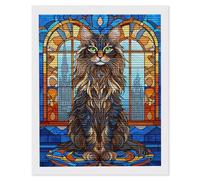 Kit Completo di Pittura Diamante 5D, Diamond Painting per Adulti animali gatti, DIY Diamantini Crystal Art Mosaico Kit, per Decorazioni da Parete Soggiorno Camera da Letto, Perfect Gifts 80x100cm J184