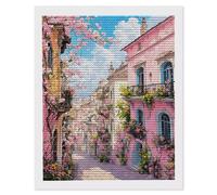 Kit Completo di Pittura Diamante 5D, Diamond Painting per Adulti Paesaggio della città, DIY Diamantini Crystal Art Mosaico Kit, per Decor da Parete Soggiorno Camera da Letto, Gifts 30x40cm J-1128