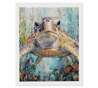 Kit Completo di Pittura Diamante 5D, Diamond Painting per Adulti tartarughe marine, DIY Diamantini Crystal Art Mosaico Kit, per Decor da Parete Soggiorno Camera da Letto, Perfect Gifts 80x100cm J-277
