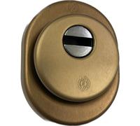 KIT COMPLETO DI PROTECTOR FORTEZZA - DEFENDER diametro 50mm interasse 38 con cover e piastrina antistrappo 60 HRC resistente al trapano (D.50 x h22 mm, alluminio bronzo F4)