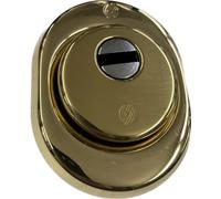 KIT COMPLETO DI PROTECTOR FORTEZZA - DEFENDER diametro 50mm interasse 38 con cover e piastrina antistrappo 60 HRC resistente al trapano (D.50 x h22 mm, ottone lucido)