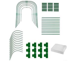Kit completo di protezione antigelo per esterni, con cerchi, clip e panno antigelo per proteggere piante e verdure dal gelo (A)