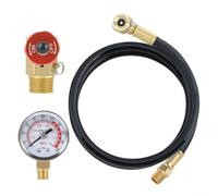 Kit completo di riparazione del serbatoio dell'aria con manometro da 0 200 PSI, collettore in ottone con valvola on/off, tubo in PVC e valvola di sfiato per la regolazione del flusso d'aria