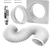 Kit completo di sfiato per asciugatrice con adattatore a flangia e tubo in alluminio per installazione completa sfiato completo dell'essiccatore include adattatore a flangia a parete