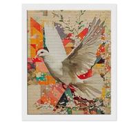 Kit Completo Diamond Painting, 5D Diamond Painting Adulti e Bambini, Colombo Bianco DIY Pittura Diamante con Strass Artistica Brillanti, Decorazione Murale per Casa, Donna Regalo 60x80 cm Q-16