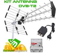 KIT COMPLETO DIGITALE UHF ANTENNA UHF 32 ELEMENTI AMPLIFICATORE E ALIMENTATORE