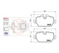 Set di pastiglie freno BREMBO Xtra P 06 037X, posteriore