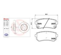 Brembo Disco freno 08.A708.11 - Verniciatura UV - Set di 2 - Posteriore
