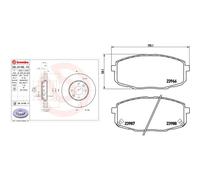 Brembo Disco freno 09.A149.11 Ventilazione interna, Verniciatura UV, Set di 2 anteriori per KIA