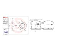 Brembo Disco freno 09D24711 anteriore ventilato Ø252 mm Spessore 20 mm 1 pezzo