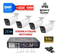 KIT COMPLETO DVR 4 Canali H264-3G + 4 Telecamere 5MPX COLORE NOTTURNO