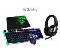 Kit completo gaming tastiera mouse cuffie tappetino 4 in 1 rgb gioco FO-D004