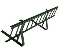 Kit completo griglia fermaneve 1,5 m con 2 supporti per coperture piane (lamiera trapezoidale, guaina bituminosa, tegole bituminose, lamiera piatta) - Altezza griglia: 20 cm - RAL 6020 Verde scuro