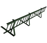 Kit completo griglia fermaneve 1,5 m con 3 supporti per coperture piane (lamiera trapezoidale, guaina bituminosa, tegole bituminose, lamiera piatta) - Altezza griglia: 20 cm - RAL 6020 Verde scuro