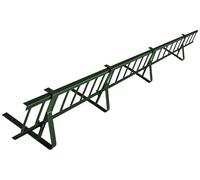 Kit completo griglia fermaneve 1,5 m con 4 supporti per coperture piane (lamiera trapezoidale, guaina bituminosa, tegole bituminose, lamiera piatta) - Altezza griglia: 20 cm - RAL 6020 Verde scuro
