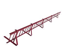 Kit completo griglia fermaneve 3,0 m con 5 supporti per coperture piane (lamiera trapezoidale, guaina bituminosa, tegole bituminose, lamiera piatta) - Altezza griglia: 20 cm - RAL 3004 Ciliegia
