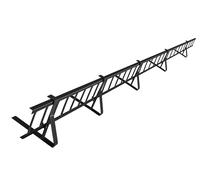 Kit completo griglia fermaneve 3,0 m con 5 supporti per coperture piane (lamiera trapezoidale, guaina bituminosa, tegole bituminose, lamiera piatta) - Altezza griglia: 20 cm - RAL 7024 Grafite