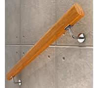 Kit completo in legno con supporto in metallo per scale antiscivolo a parete per la sicurezza interna in legno di faggio maniglione 80 cm di lunghezza