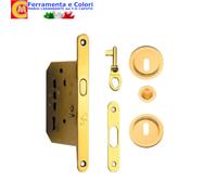 Kit Completo Maniglia Per Porta Scorrevole Porte Scrigno Serratura Tondo Chiave