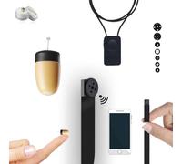 Kit completo mini telecamera spia pulsante con auricolare spia invisibile senza fili - Copia esame - WiFi HD 1080p reale - ideale per leggere fogli A4 (anello supermini)