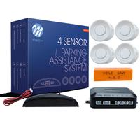 kit completo montaggio universale Sensori parcheggio 21.5m bianch buzzer display