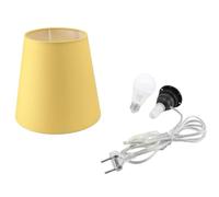 Kit Completo Paralume Giallo + Adattatore portalampada E27 con filo e interruttore trasparente - Lampada Led in omaggio! Trasforma una bottiglia in lampada! Lampabottiglia.it