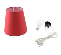 Kit Completo Paralume Rosso + Adattatore portalampada E27 con filo e interruttore trasparente - Lampada Led A+ in omaggio! Trasforma una bottiglia in lampada! Lampabottiglia.it
