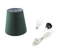 Kit Completo Paralume Verde + Adattatore portalampada E27 con filo e interruttore trasparente - Lampada Led in omaggio! Trasforma una bottiglia in lampada! Lampabottiglia.it