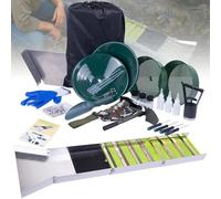Kit Completo Per La Ricerca De-ll'oro Da 27 Pezzi Con Canaletta Di Lavaggio Pieghevole Da 50", Attrezzatura Portatile In Lega Di Alluminio Per La Prospezione, Include Setaccio Classificatore