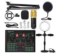 Kit completo per podcast, La scheda audio può essere collegata a un microfono auricolare for computer for registrare trasmissioni in diretta e cantare(BM900 V9 Fill light)