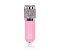 Kit completo per podcast, Microfono Karaoke wireless Treppiede WXH1000amp; BM900 Scheda audio USB V8XPRO Microfono a condensatore da studio professionale for PC Phone MIC(Pink BM800)